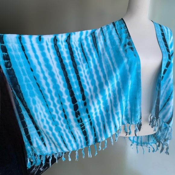 0099/ Blue Black cardigan Outer, Short Kimono - Picture 5 of 8